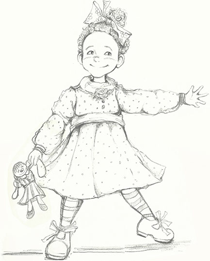 Uncolored sketch of Sela Blue